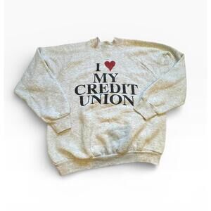 Vintage Fruit of the Loom I Love My Credit Union Sweatshirt XL USA 22’
